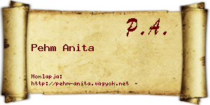 Pehm Anita névjegykártya